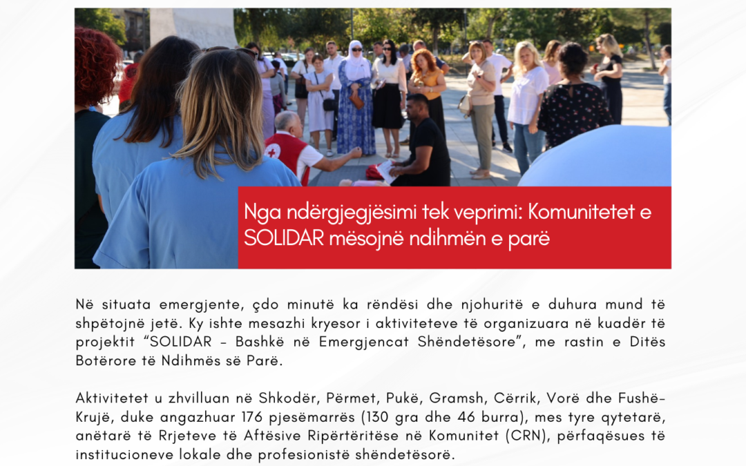 Nga ndërgjegjësimi tek veprimi: Komunitetet e SOLIDAR mësojnë Ndihmën e Parë
